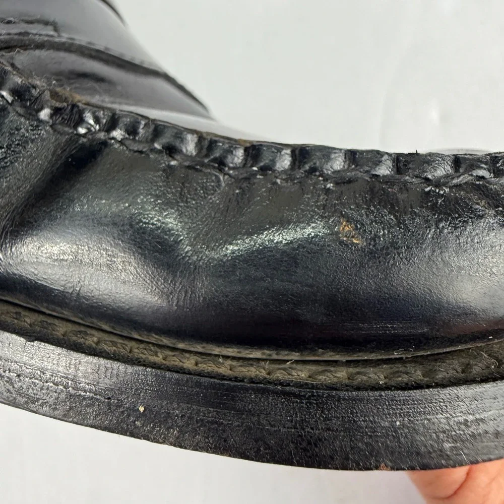 Bass Weejuns Levin Penny Loafers Mens 10 D Black Leather Classic Slip On Shoes